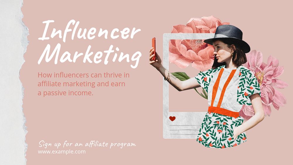 Influencer blog banner template, editable collage remix