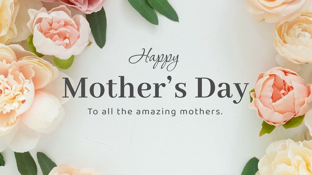 Mother's day HD wallpaper template, editable rose design