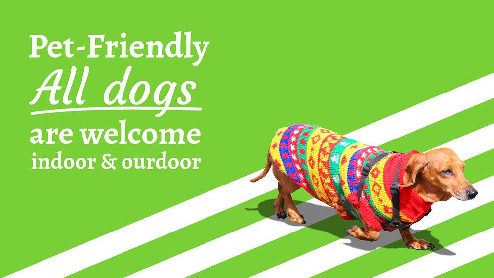 Pet-friendly shop blog banner template, editable funky design