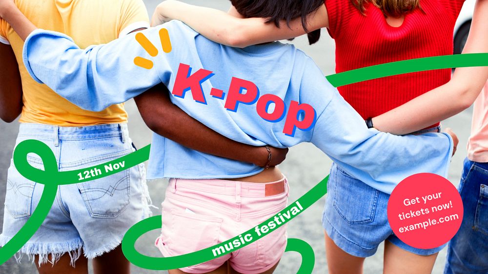 K-pop festival blog banner template, editable design