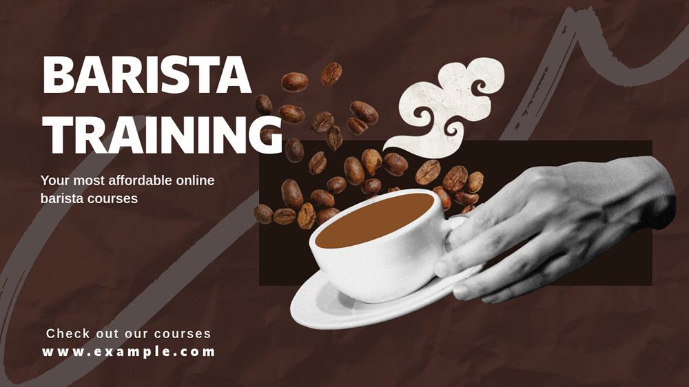 Barista training blog banner template, editable collage remix