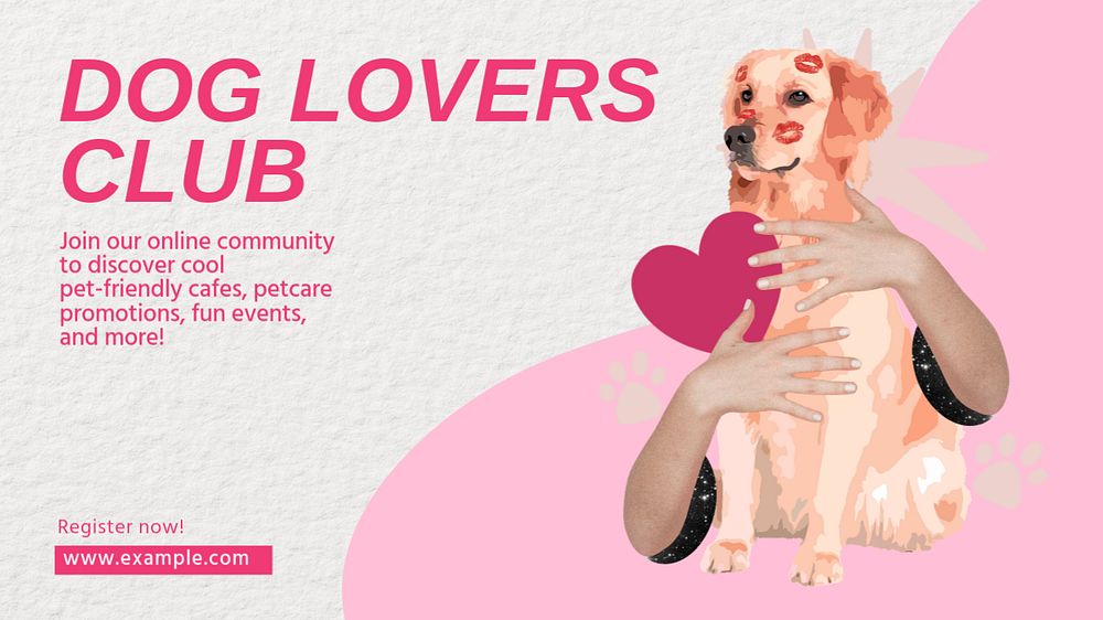 Dog lovers blog banner template, editable collage remix