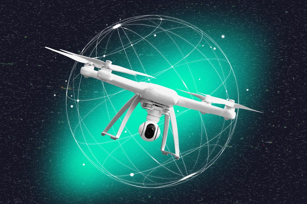 Drone technology, editable digital remix design