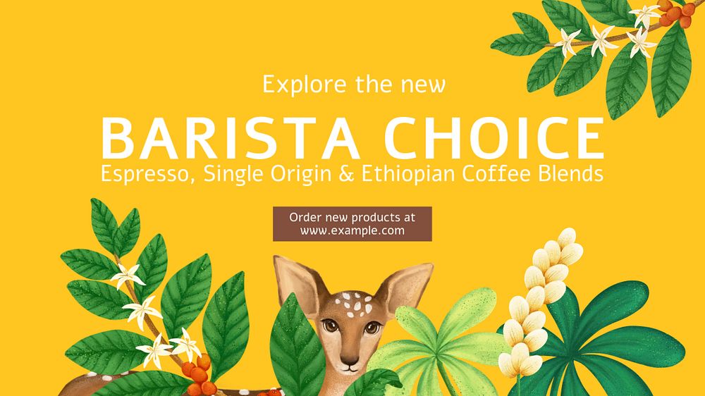 Hand-drawn tropical blog banner template, editable nature