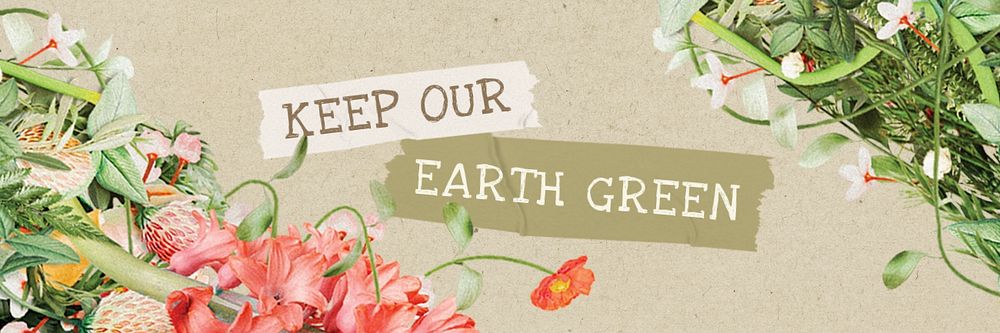 Protect earth Twitter header template, editable eco campaign