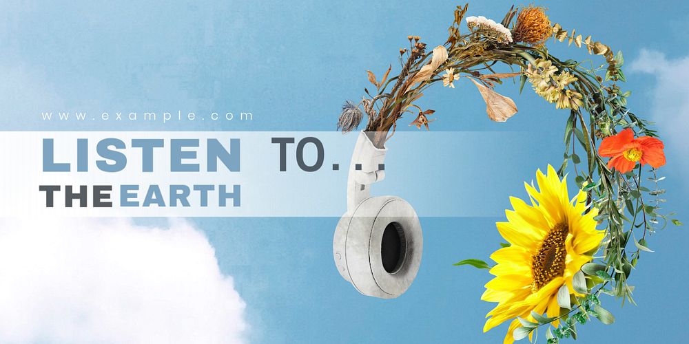 Environmental campaign Twitter template, listen to the earth editable text