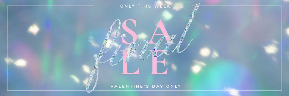 Valentine's day sale  Twitter header template, editable design