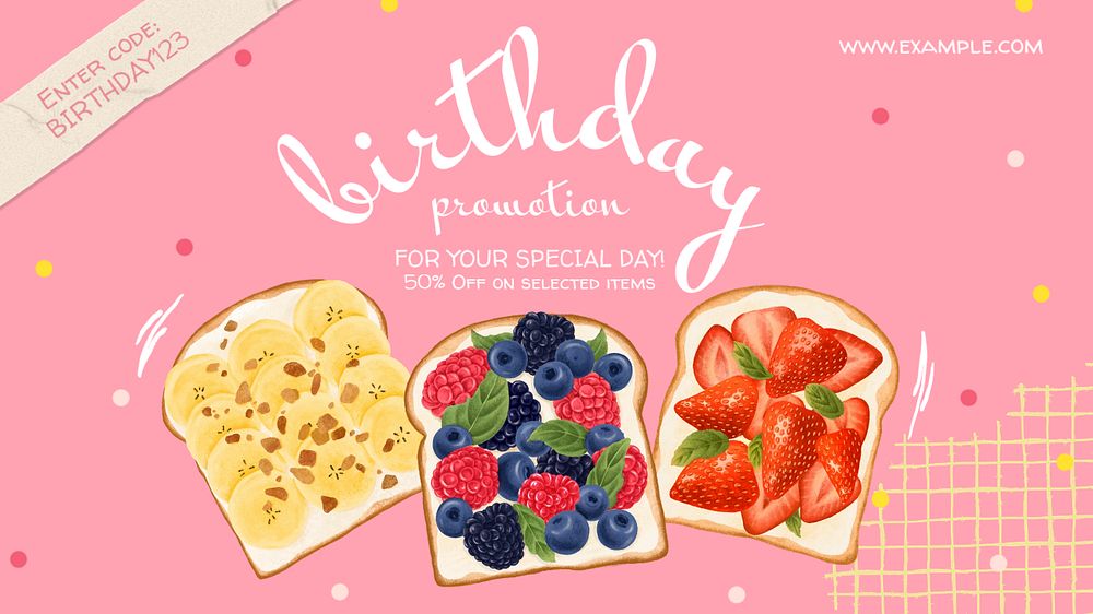 Fruit toasts PowerPoint presentation template, editable design