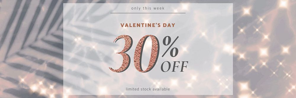 Valentine's day sale  Twitter header template, editable design