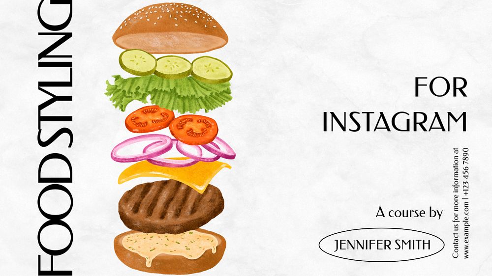 Food styling PowerPoint presentation template, editable design