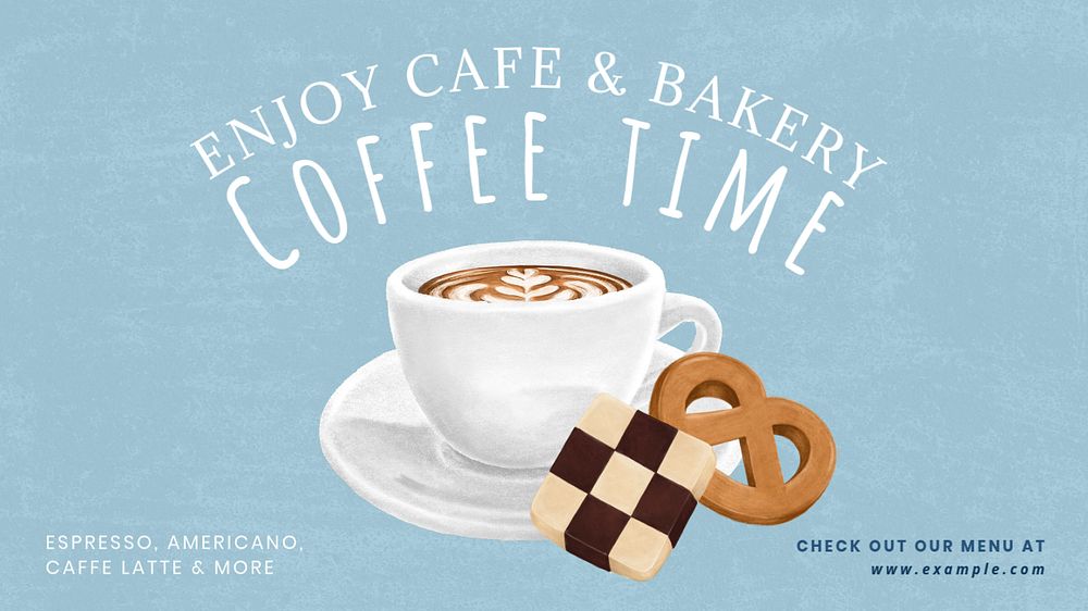 Coffee time blog banner template, editable design