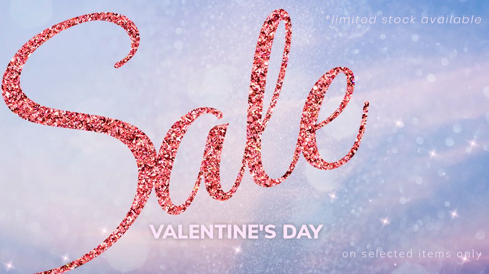 Valentine's day sale blog banner template, editable ad