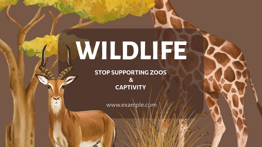 Animal cruelty blog banner template, editable hand-drawn nature