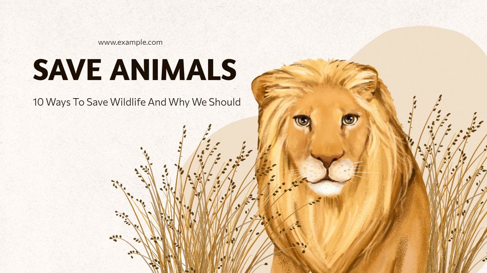 Wildlife conservation blog banner template, editable hand-drawn nature