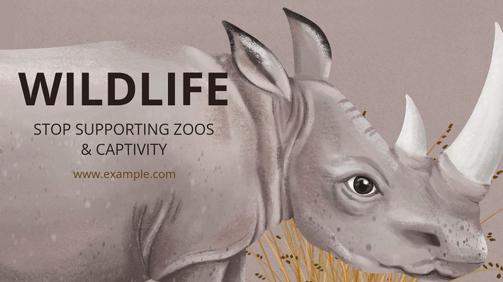 Wildlife conservation blog banner template, editable hand-drawn nature