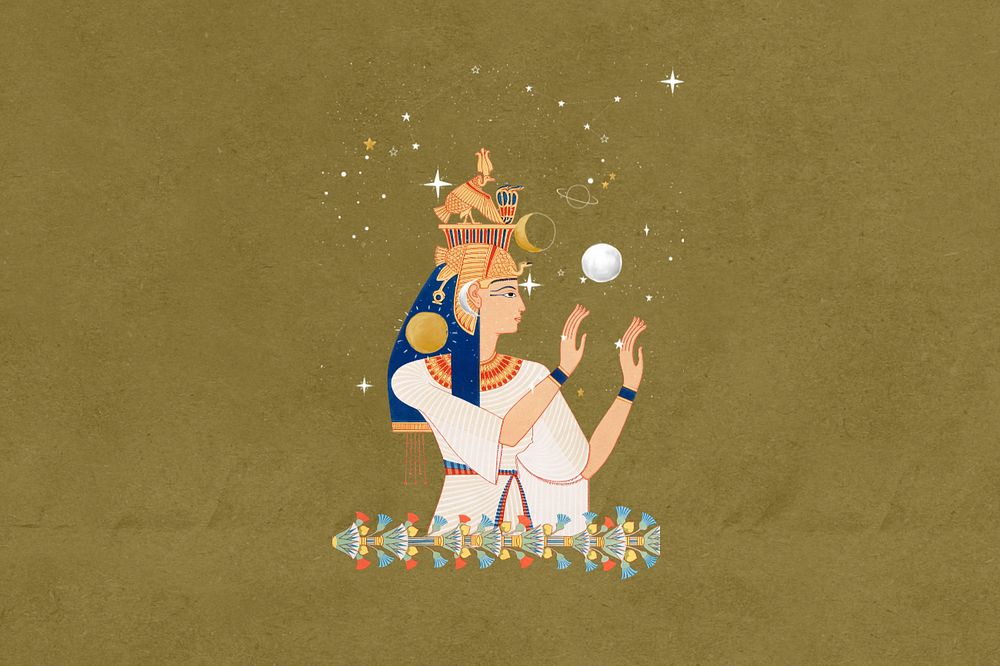 Aesthetic Egyptian pharaoh illustration background