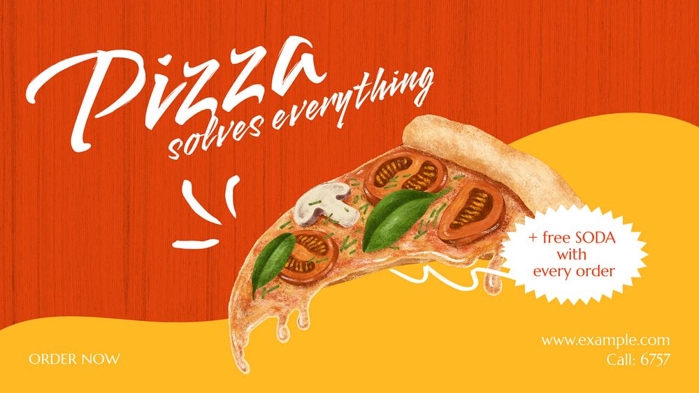 Pizza shop blog banner template, editable design