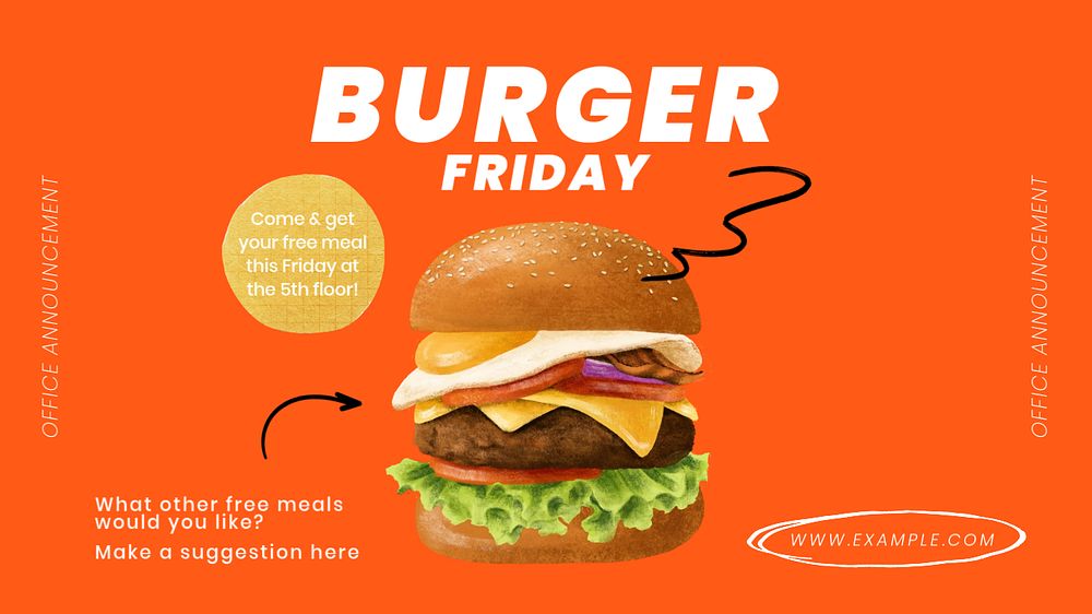 Burger Friday blog banner template, editable design