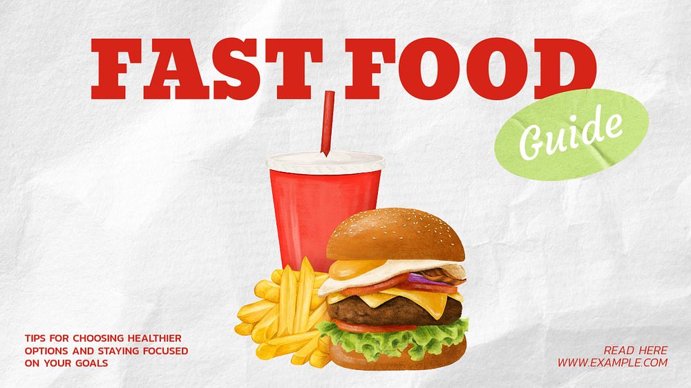 Fast food YouTube thumbnail template, editable design