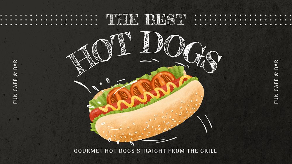 Hot dog YouTube thumbnail template, editable design