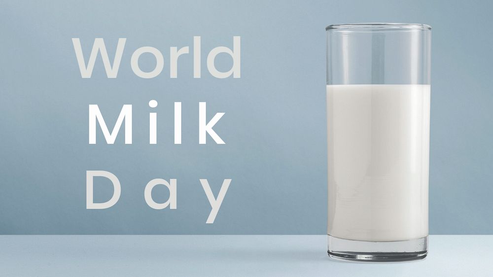 World milk day blog banner template, editable text