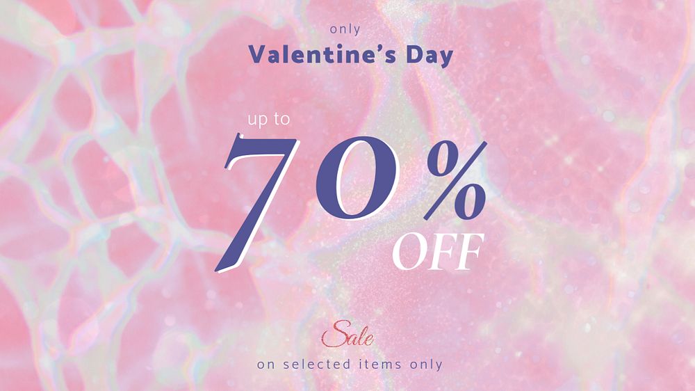 Valentine's day sale blog banner template, editable ad