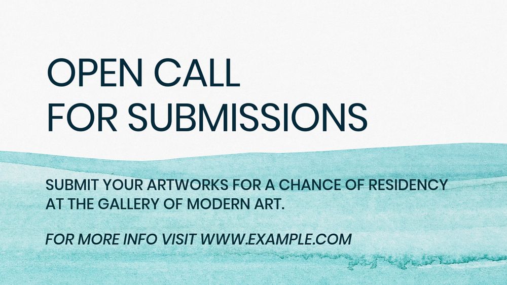 Open call Facebook cover template, watercolor editable design