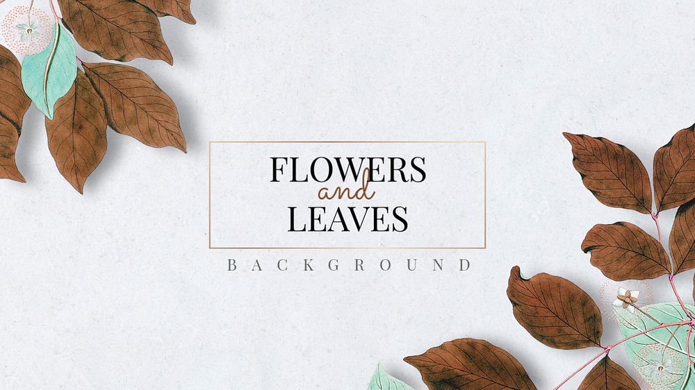 Brown leaf desktop wallpaper template, editable text