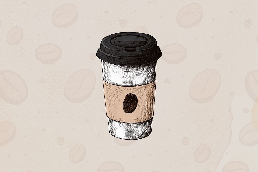 Coffee cup beige background, food & drink design