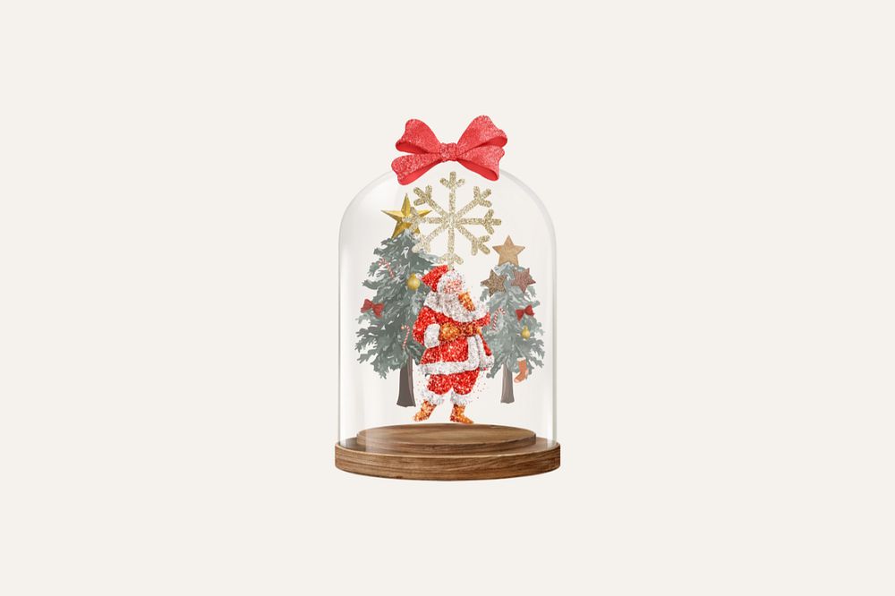 Santa snow globe, Christmas background