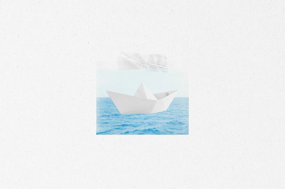 Aesthetic minimal background, paper boat design