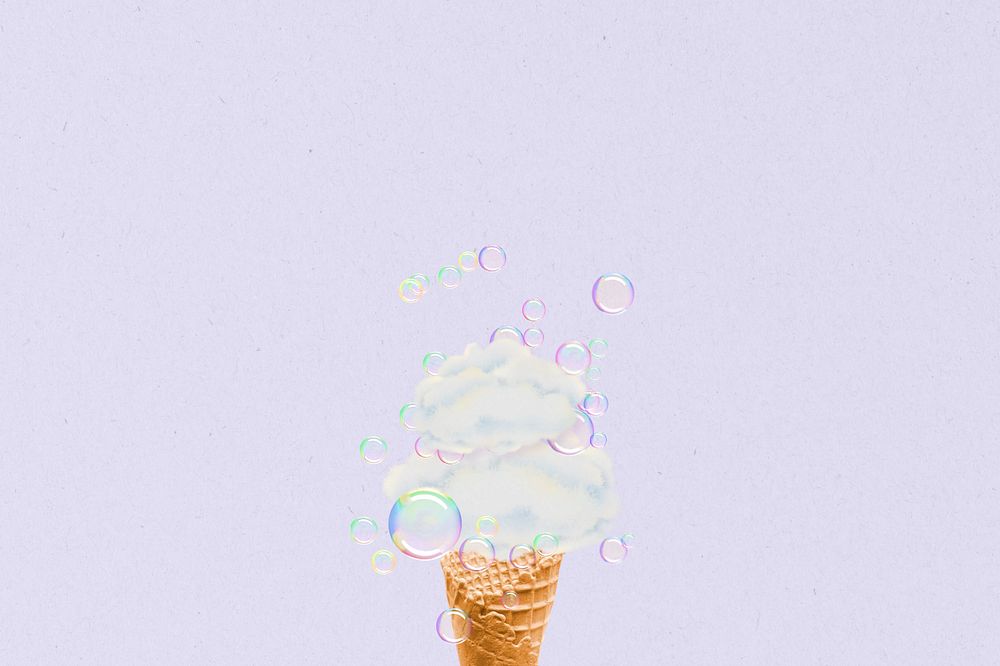 Aesthetic ice-cream purple background