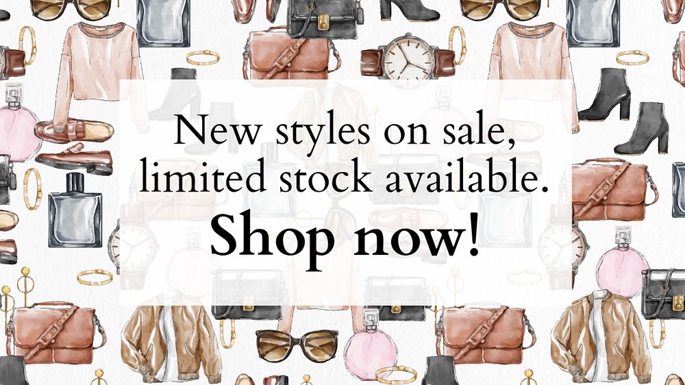 Customizable fashion and shopping template for blog banner