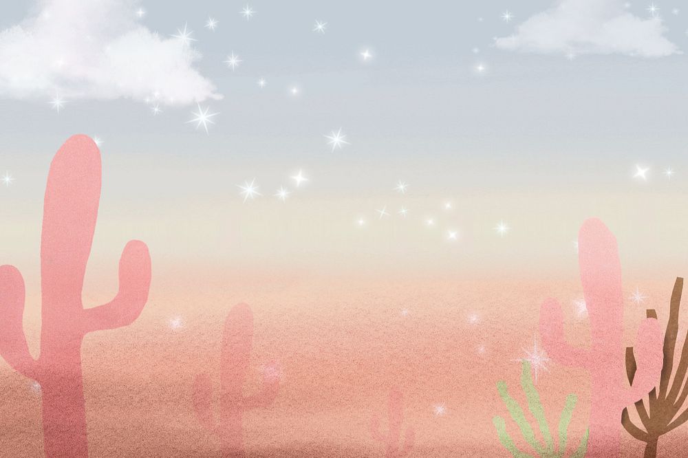 Aesthetic cactus gradient background