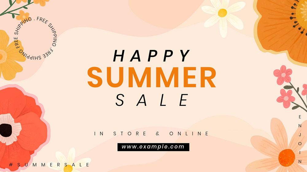 Summer sale blog banner template, editable design