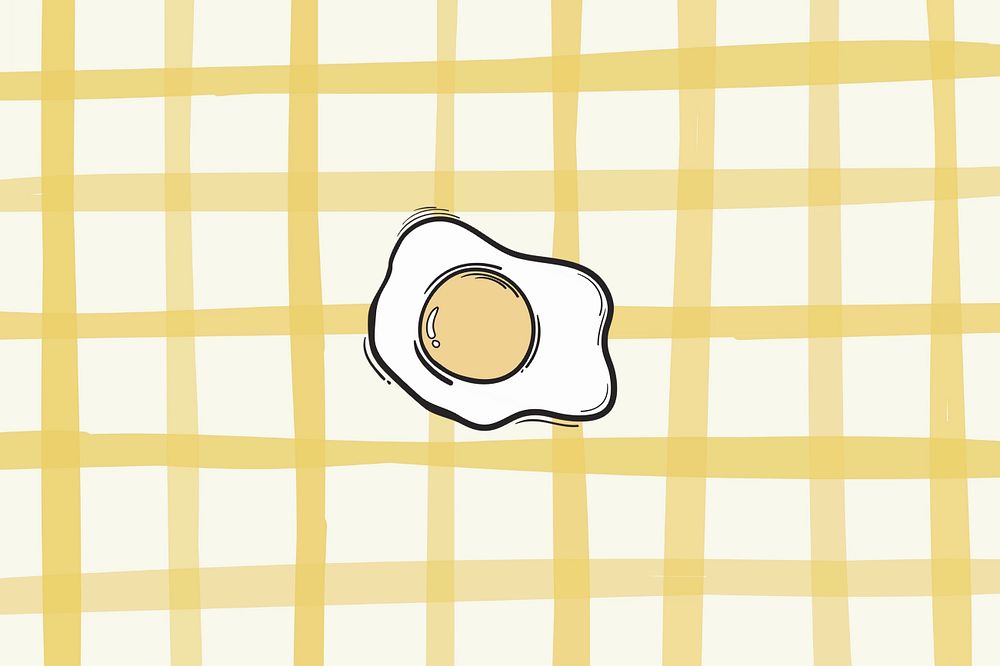 Cute breakfast yellow background, egg design