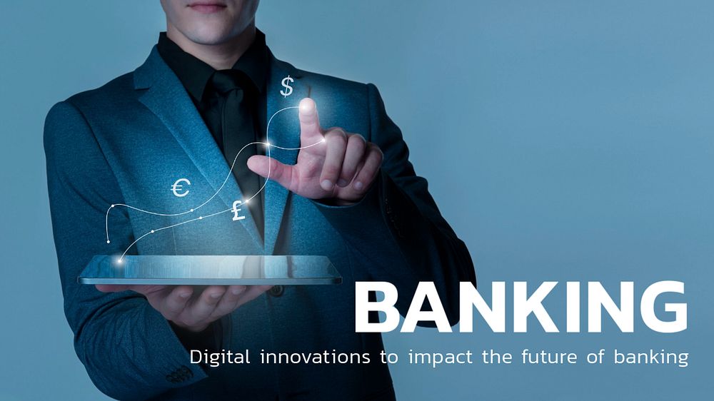 Banking blog banner template, editable fintech design