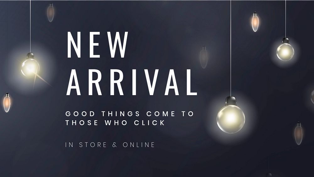 New arrival blog banner template, editable lights design