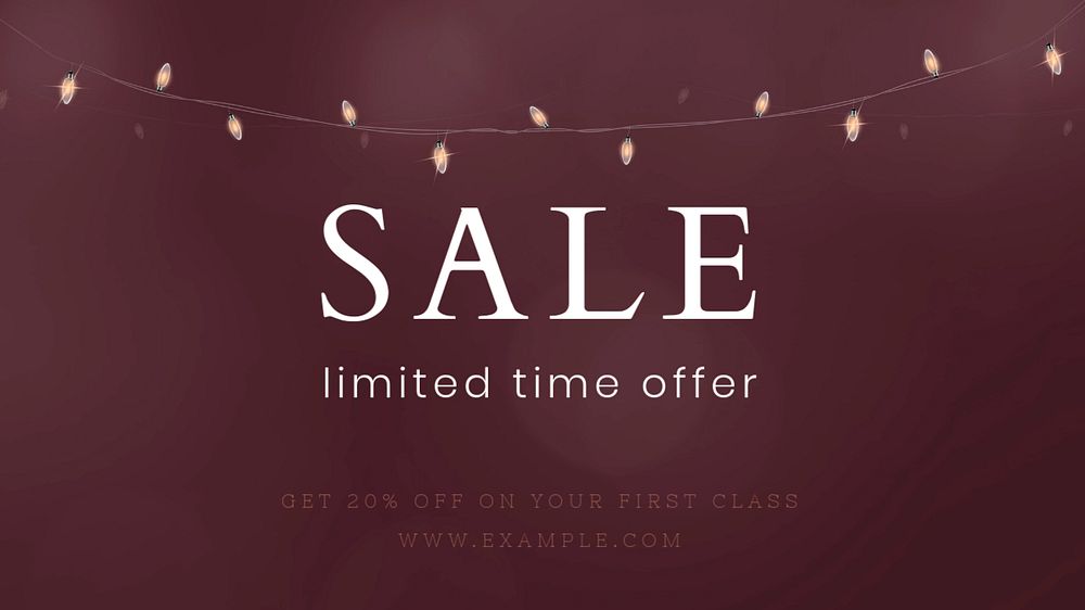 Sale blog banner template, editable hanging lights design