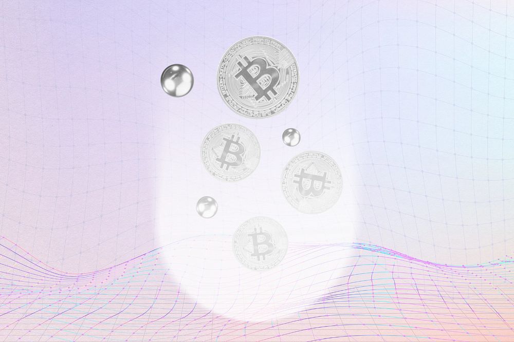 Falling bitcoins background, editable digital remix design