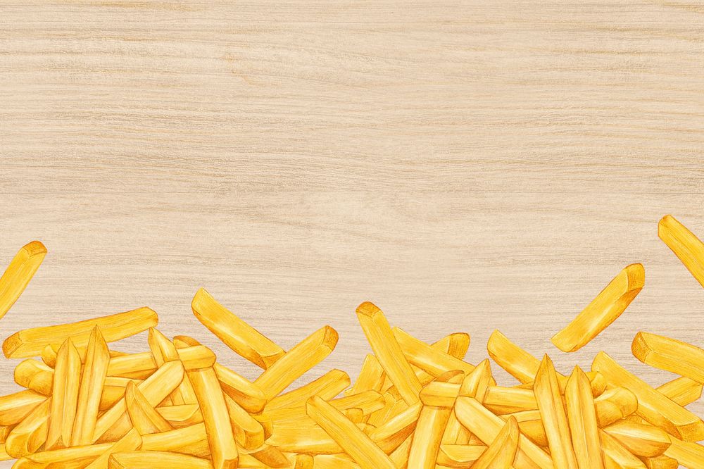 French fries border background, editable design