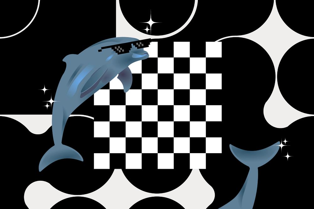 Checkered pattern background, swag dolphin remix