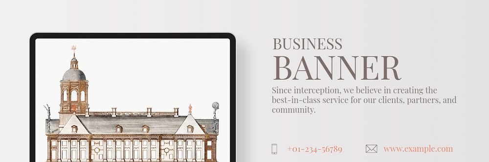 Aesthetic business email header template, editable design