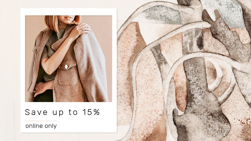 Fashion sale blog banner template, watercolor design