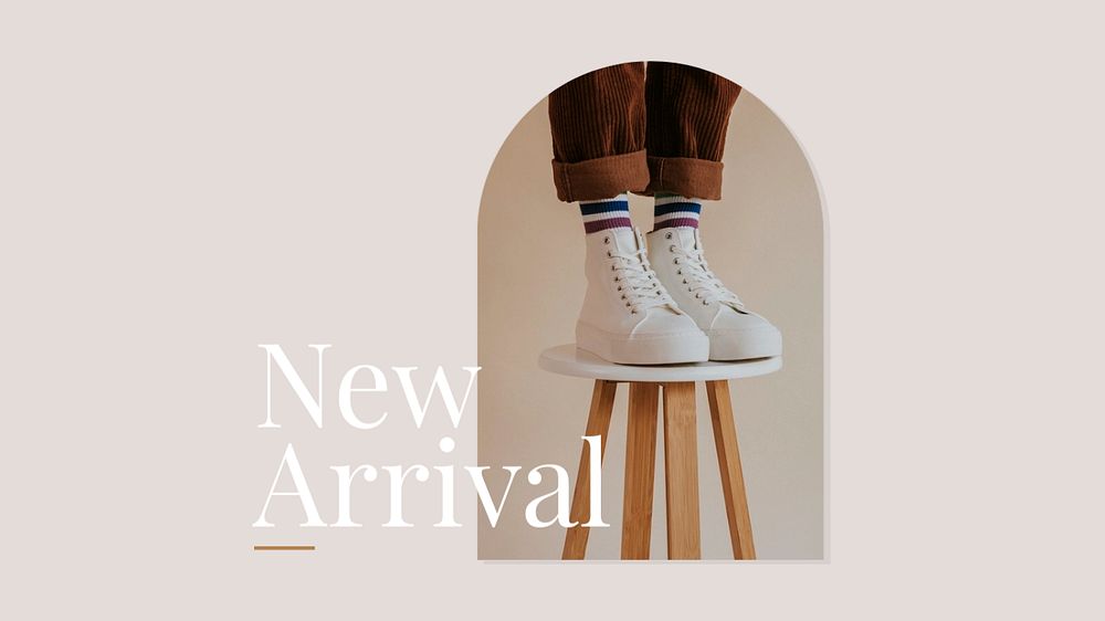 New arrival blog banner template, fashion footwear, editable design