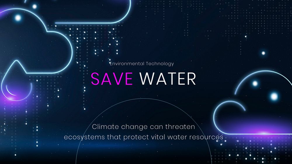 Save water blog banner template, editable environment design