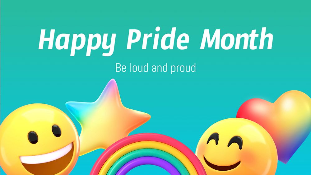 Pride month PowerPoint presentation template, editable design