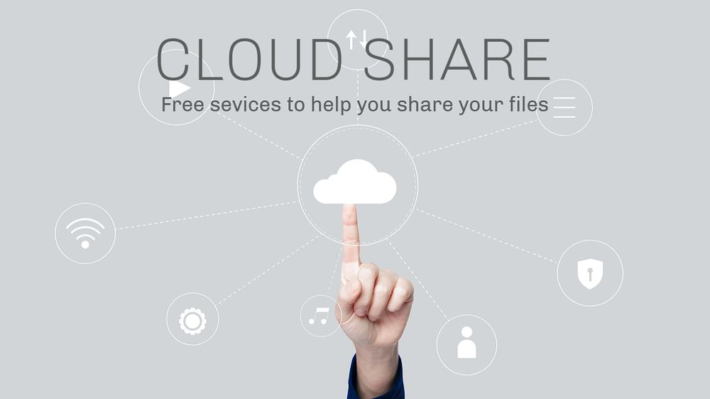 Cloud share blog banner template, editable digital design