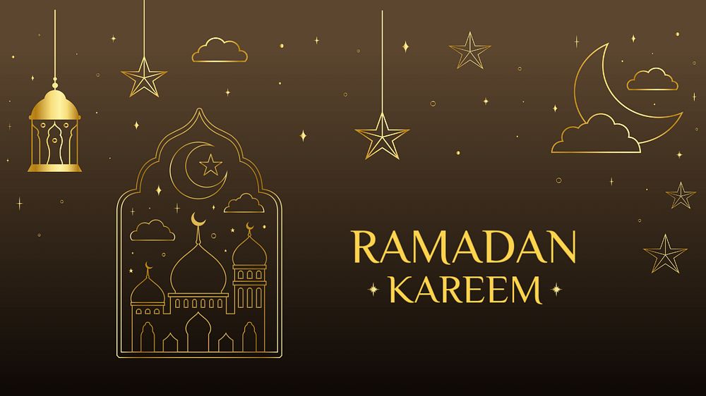 Ramadan kareem blog banner template, editable text