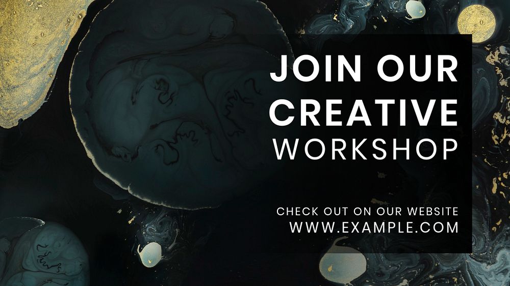 Creative workshop blog banner template, editable design